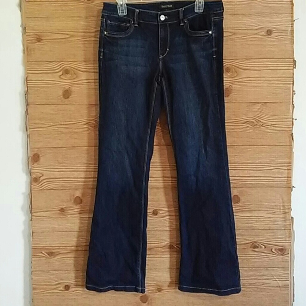 WHBM Blanc Boot Leg dark wash Inseam 31